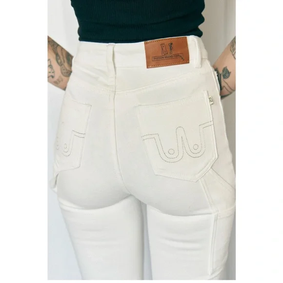 NWT Fashion Brand Company XS TALL White Farm Nap Jeans